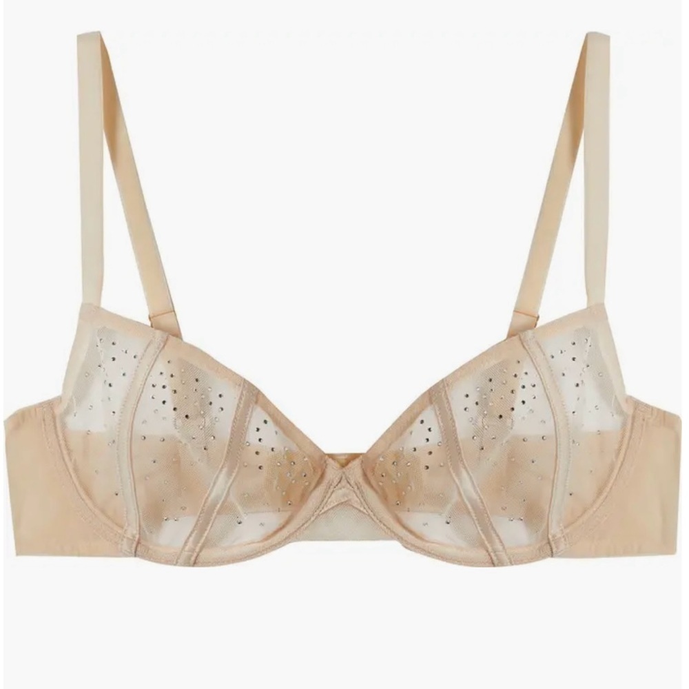 Playful Promises Nola Toffee Diamanté Underwire Bra | US 36I, UK 36G